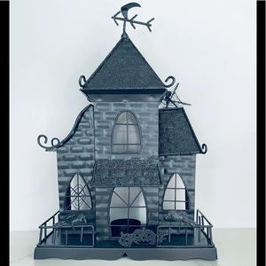 Halloween Metal Haunted House Village Tealight Decor New